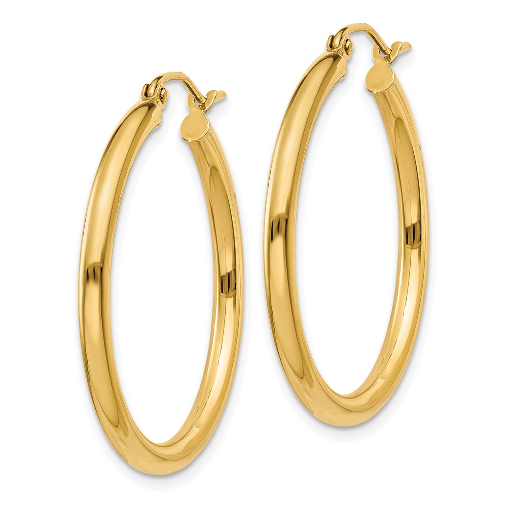 10K Polished 2.5mm Tube Hoop Earrings (10T933)