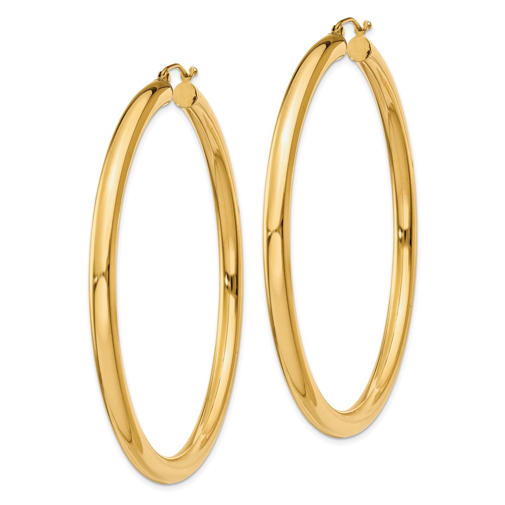 10k Polished 4mm Lightweight Tube Hoop Earrings (10T954L)