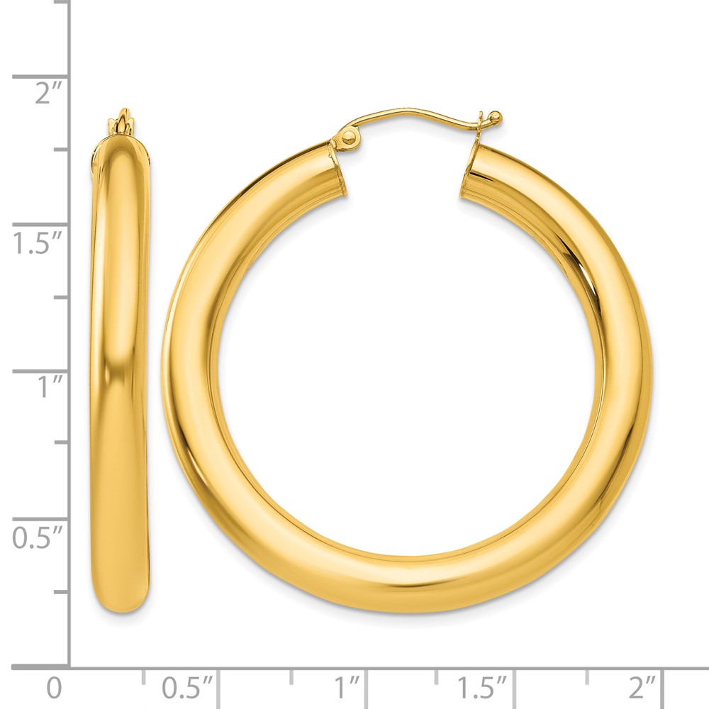 10k Polished 5mm Tube Hoop Earrings (10T956)