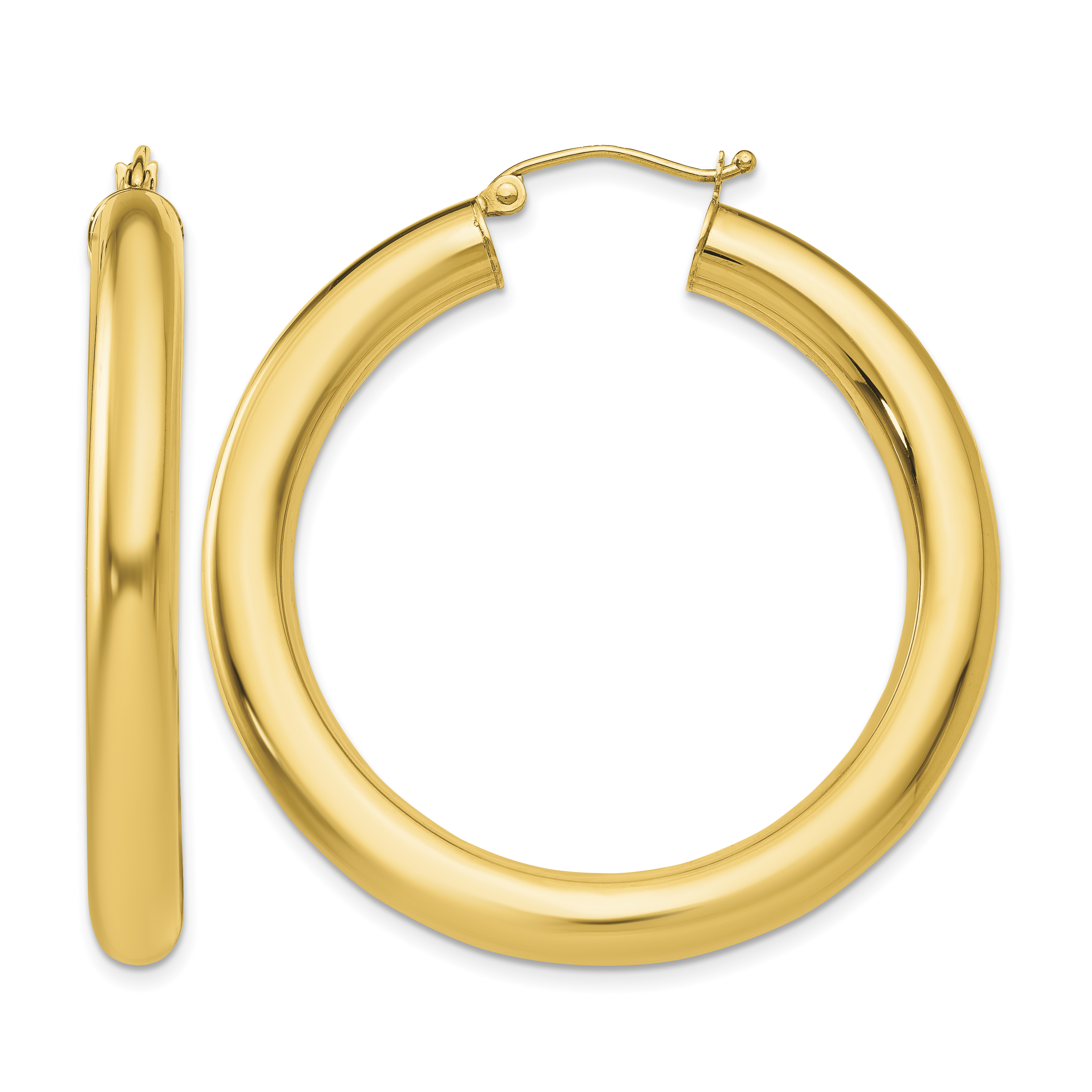 10k Polished 5mm Tube Hoop Earrings (10T956)