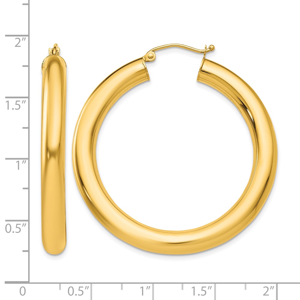 10k Yellow Gold Polished 5mm Lightweight Hoop Earrings (10T956L)