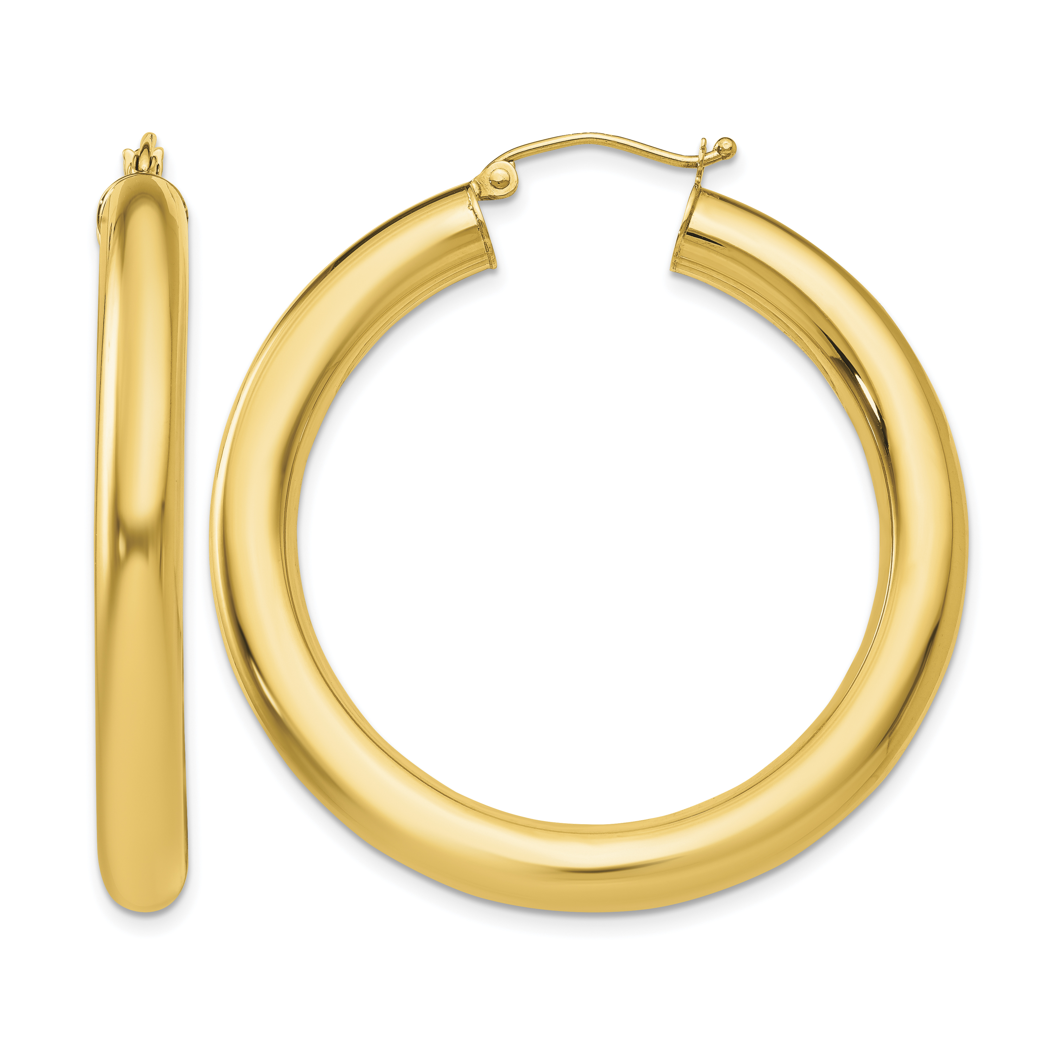 10k Yellow Gold Polished 5mm Lightweight Hoop Earrings (10T956L)