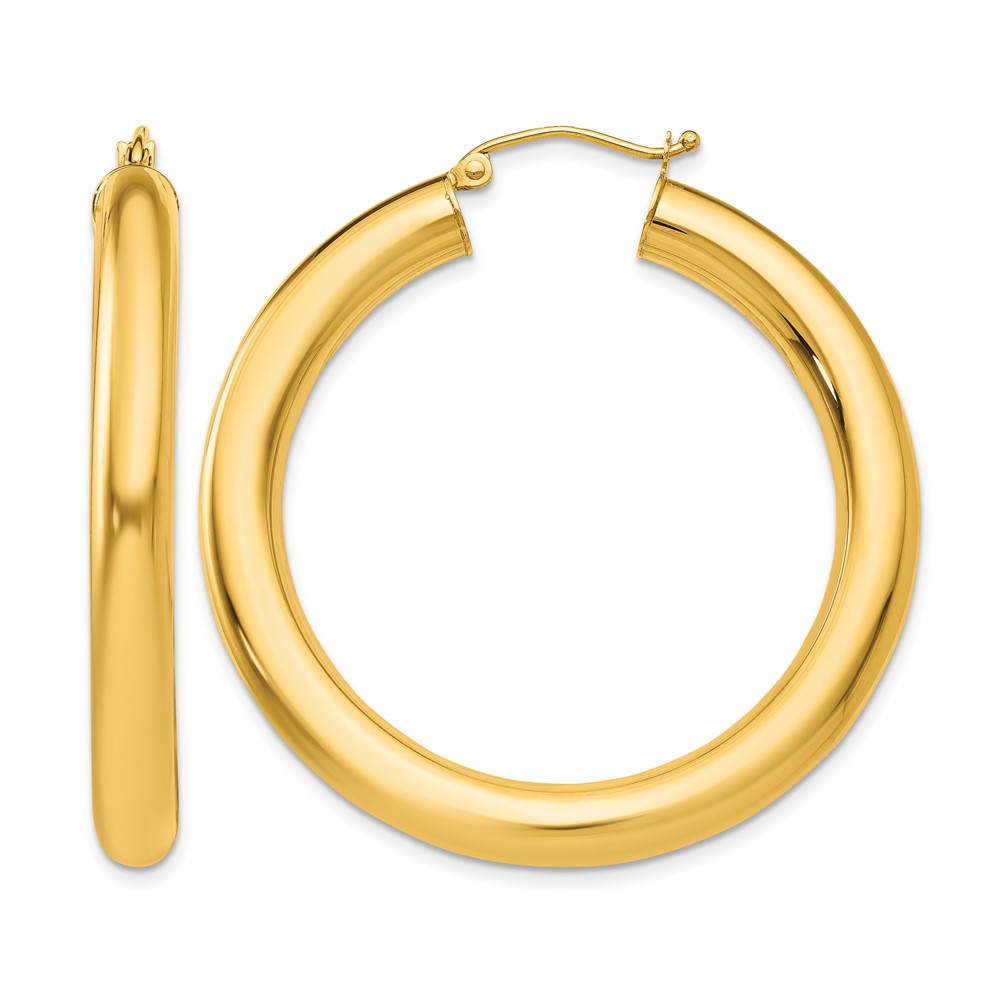 10k Yellow Gold Polished 5mm Lightweight Hoop Earrings (10T956L)