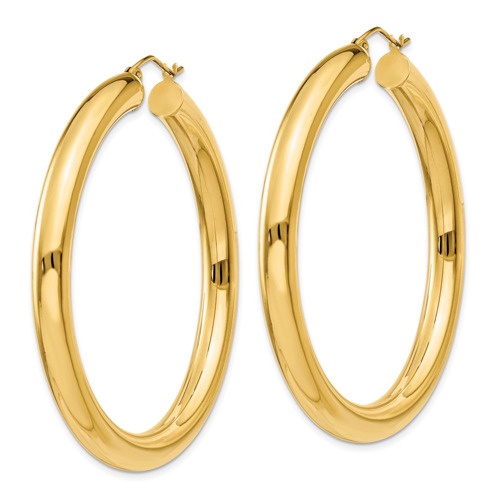 10k Polished 5mm Tube Hoop Earrings (10T957)