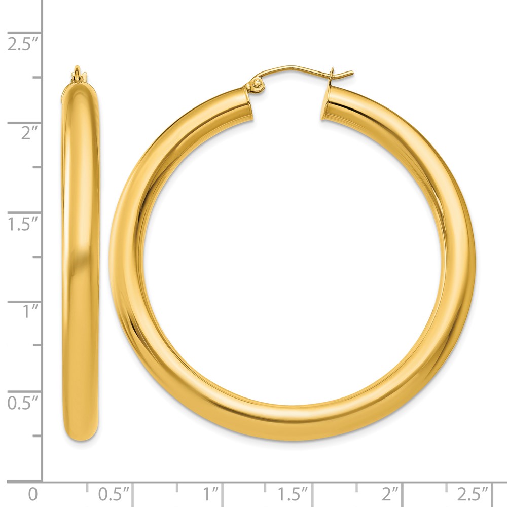 10k Polished 5mm Tube Hoop Earrings (10T957)