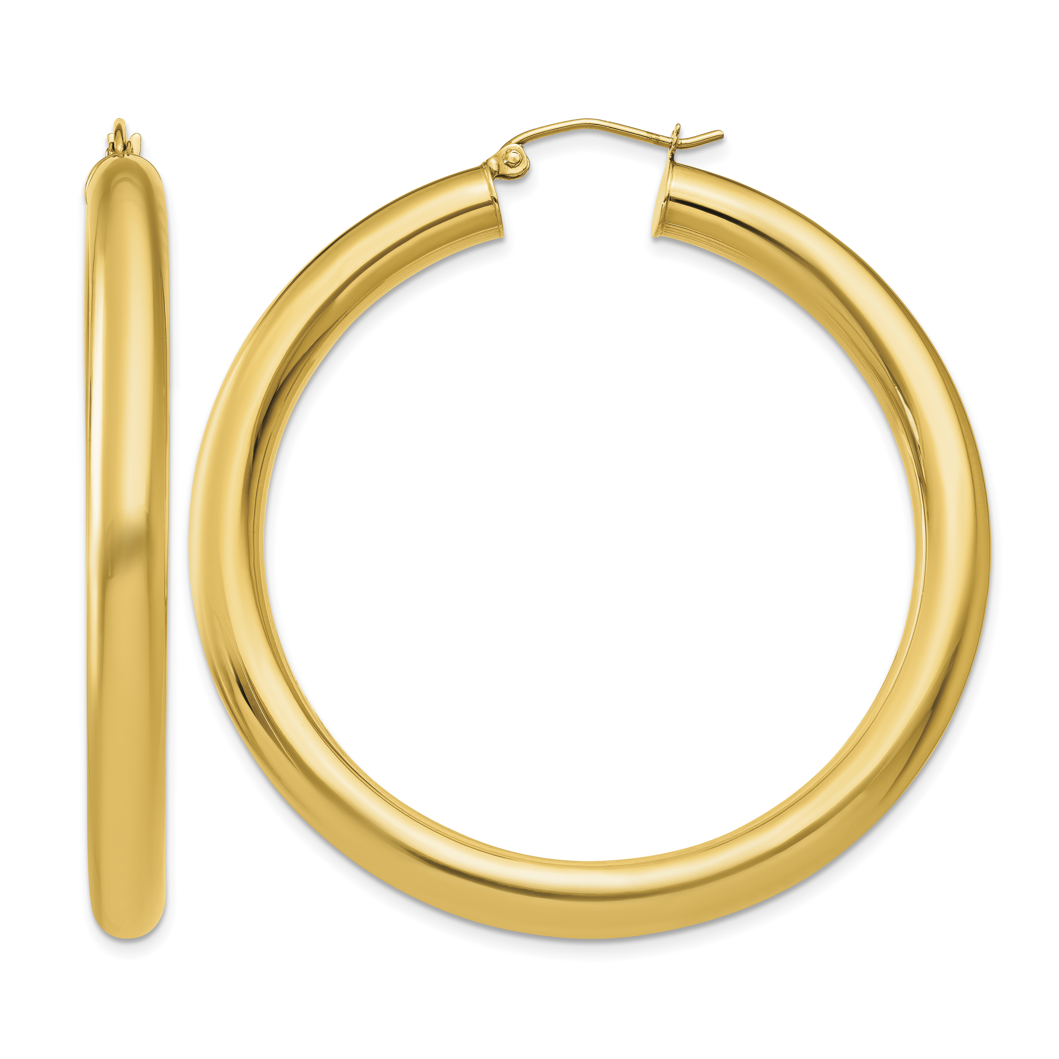 10k Polished 5mm Tube Hoop Earrings (10T957)