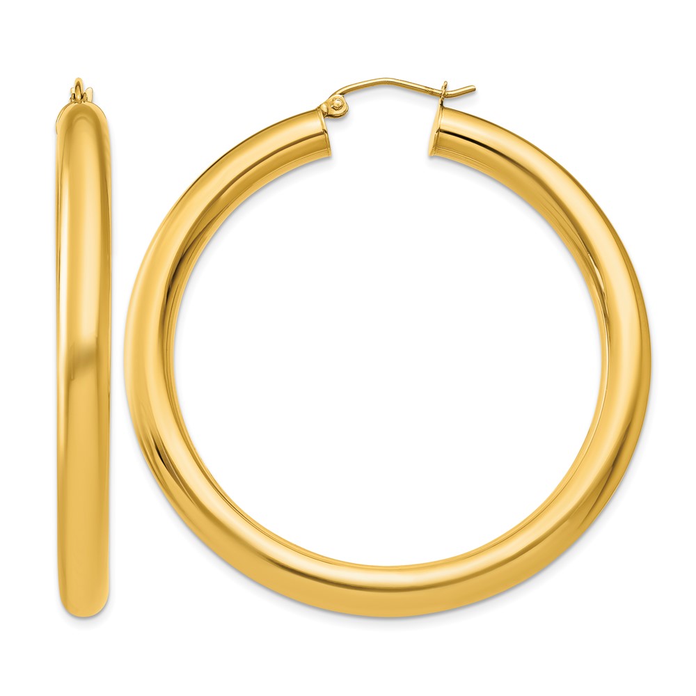 10k Polished 5mm Tube Hoop Earrings (10T957)
