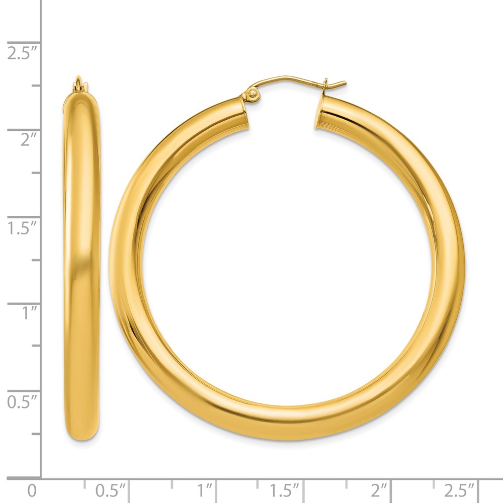 10k Yellow Polished 5mm Lightweight Hoop Earrings (10T957L)