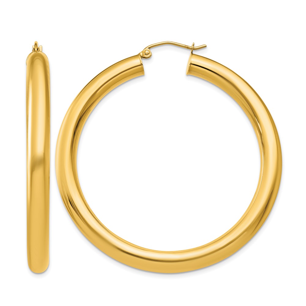 10k Yellow Polished 5mm Lightweight Hoop Earrings (10T957L)