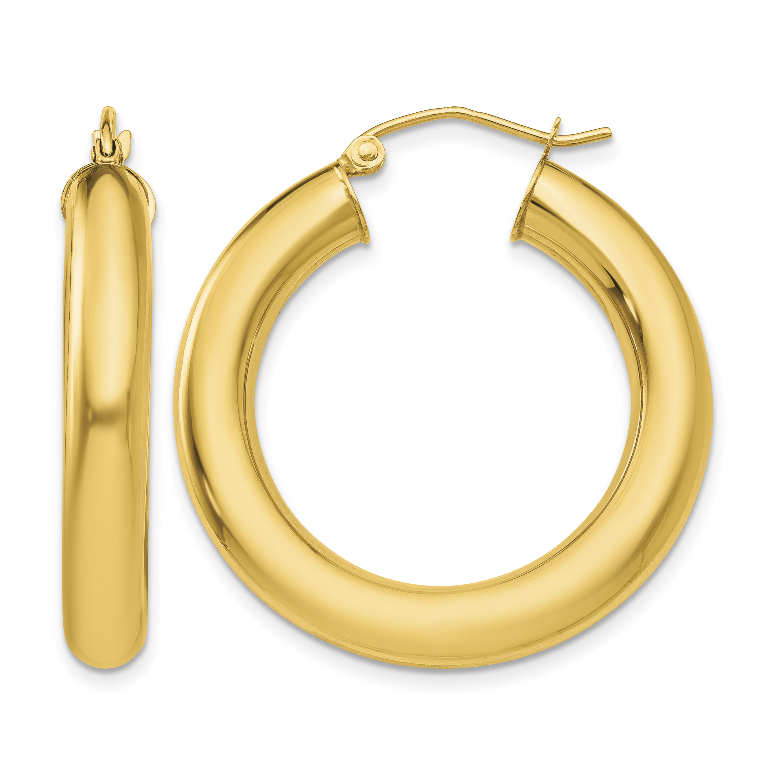 10k Polished 5mm Tube Hoop Earrings (10T958)