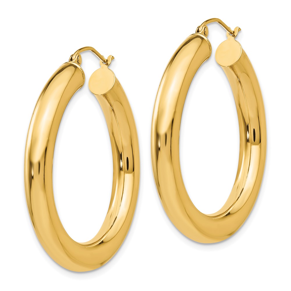 10k Polished 5mm Tube Hoop Earrings (10T959)