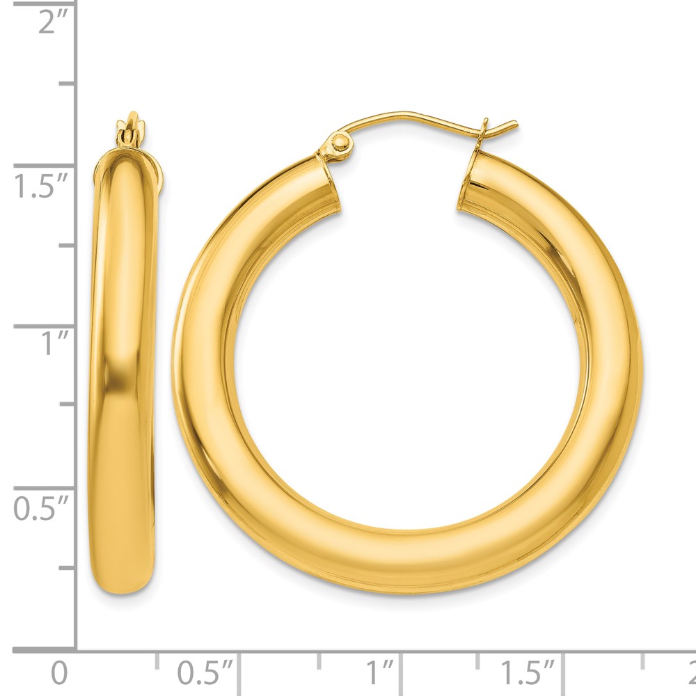 10k Polished 5mm Tube Hoop Earrings (10T959)