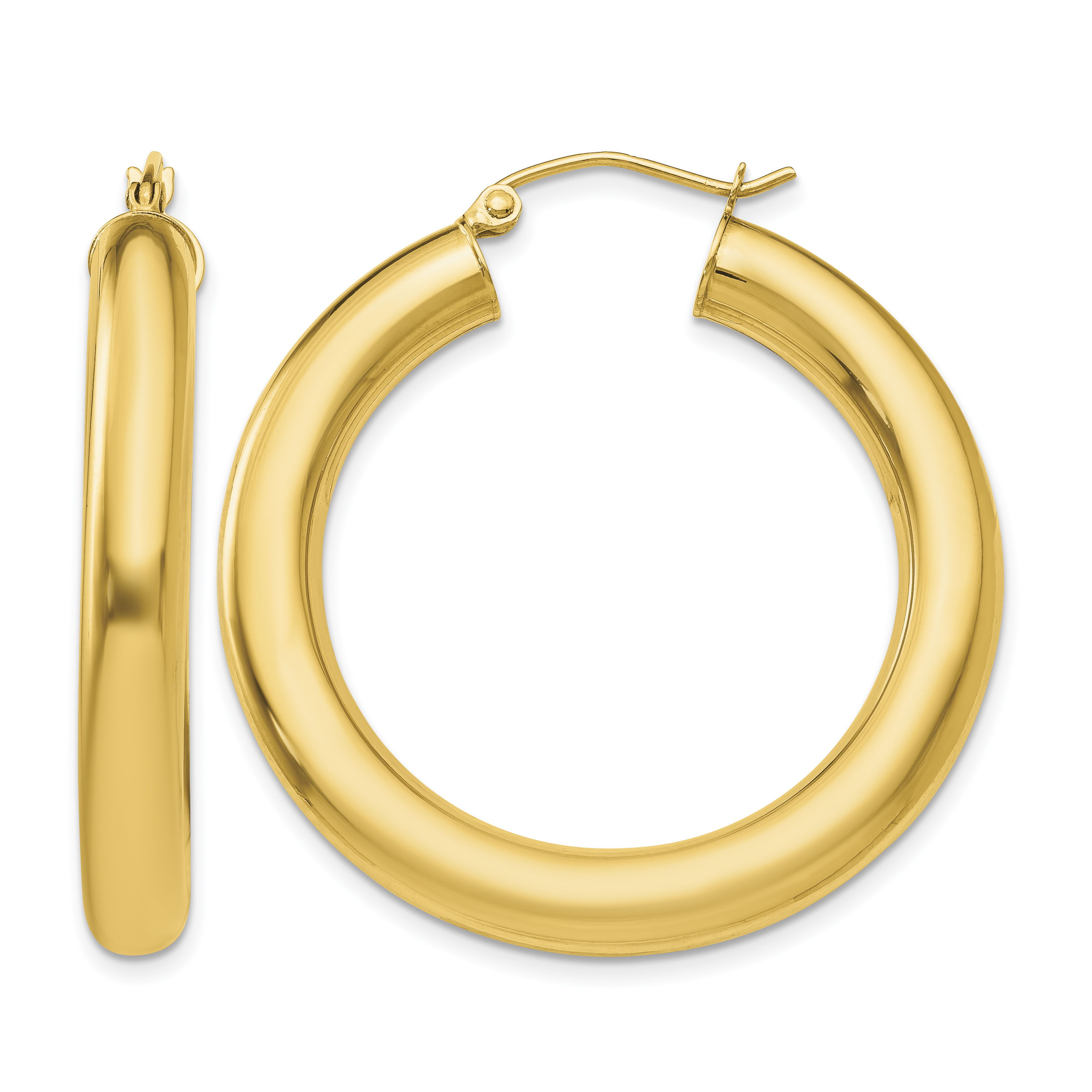 10k Polished 5mm Tube Hoop Earrings (10T959)