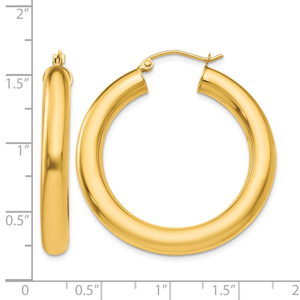 10k Yellow Gold Polished 5mm Lightweight Hoop Earrings (10T959L)