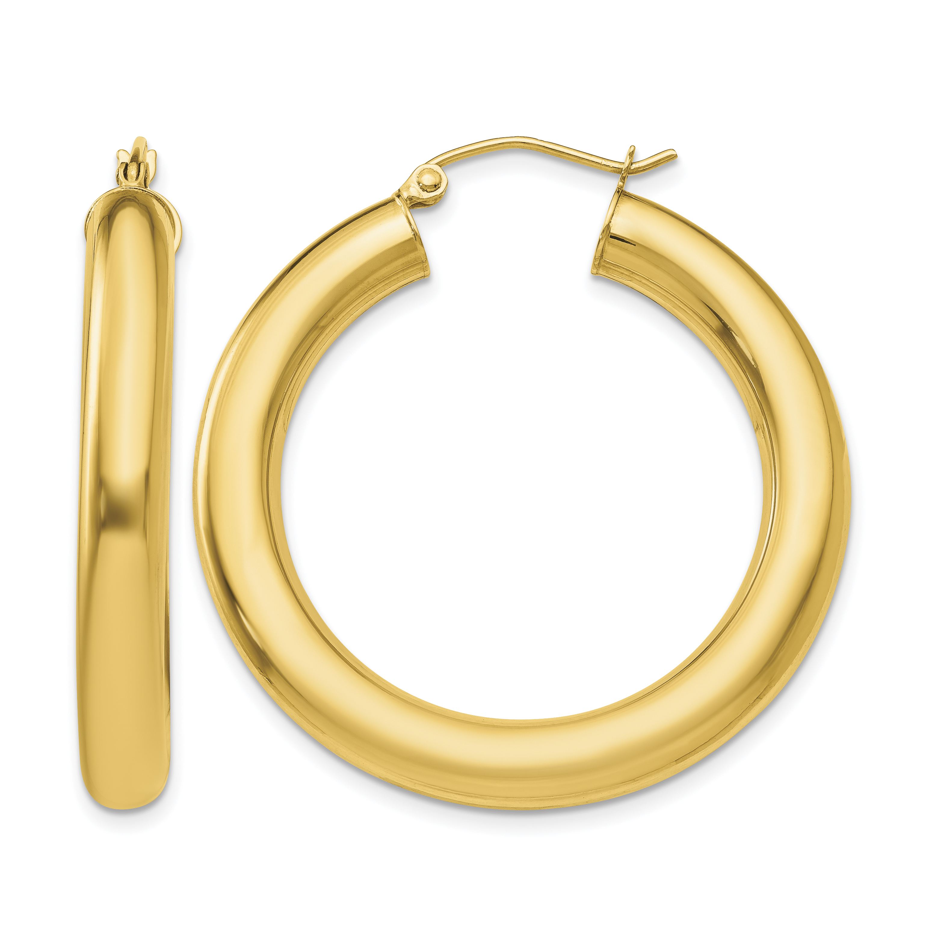 10k Yellow Gold Polished 5mm Lightweight Hoop Earrings (10T959L)