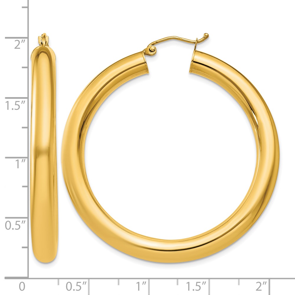 10k Polished 5mm Tube Hoop Earrings (10T960)