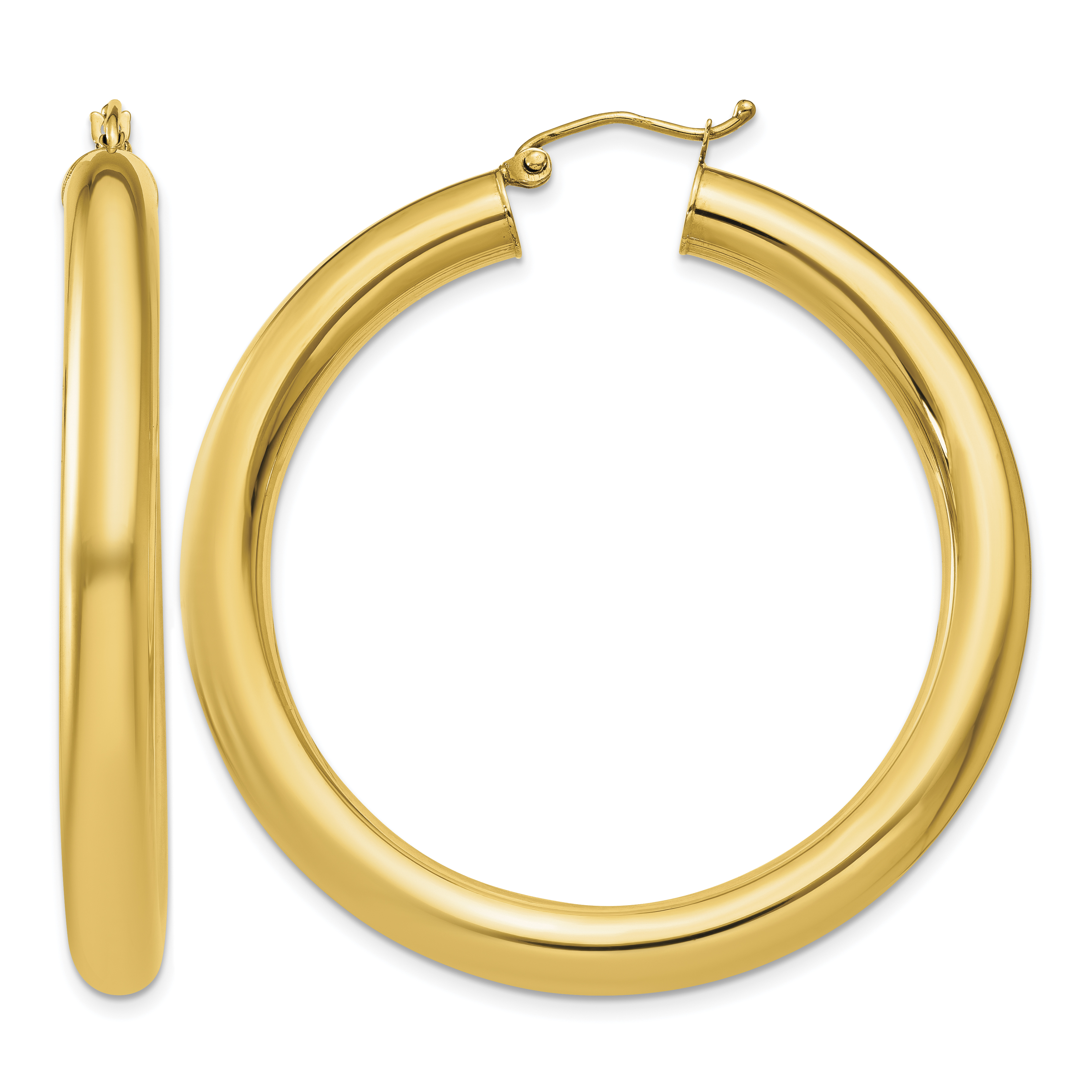 10k Polished 5mm Tube Hoop Earrings (10T960)