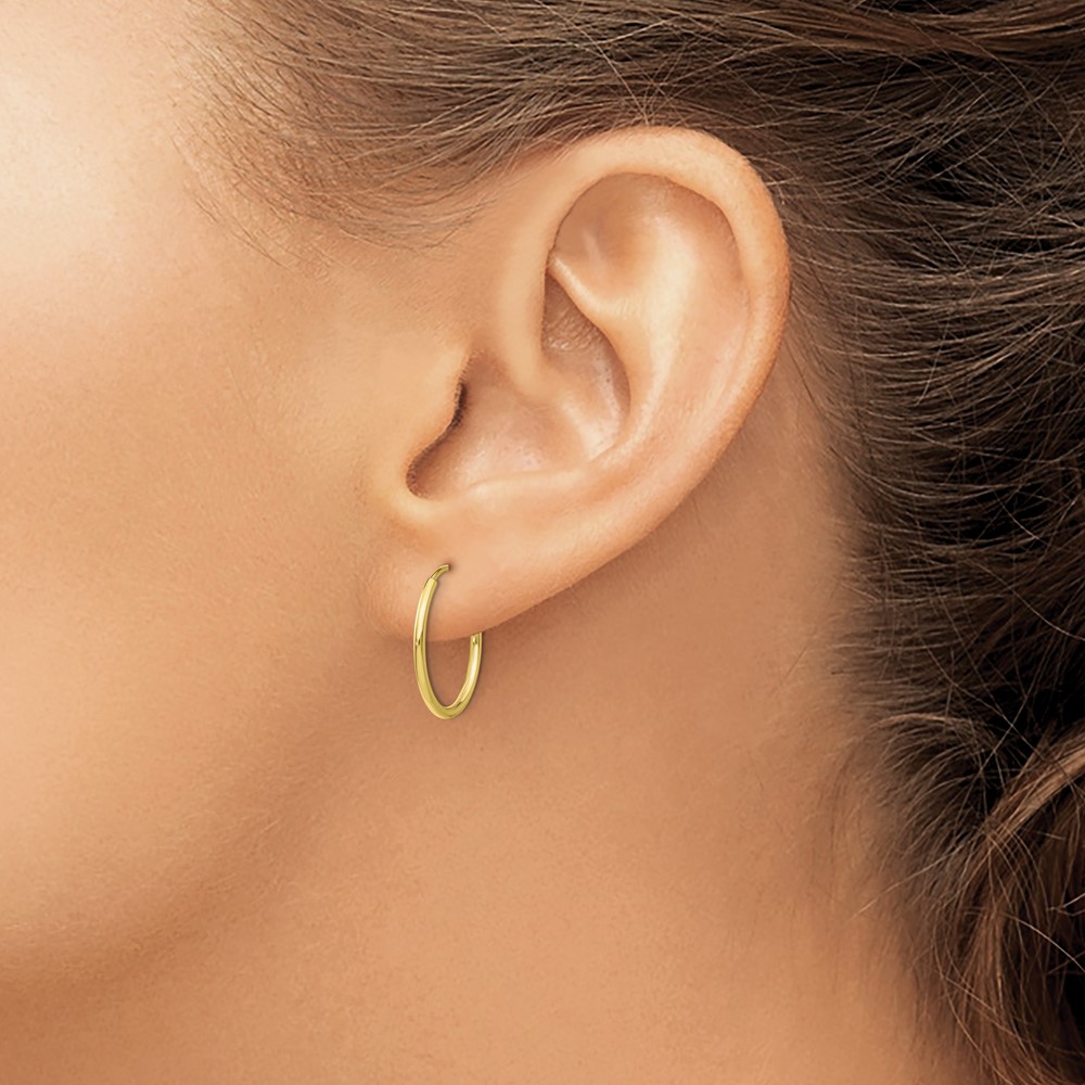 10k Polished Endless Tube Hoop Earrings (10T961)