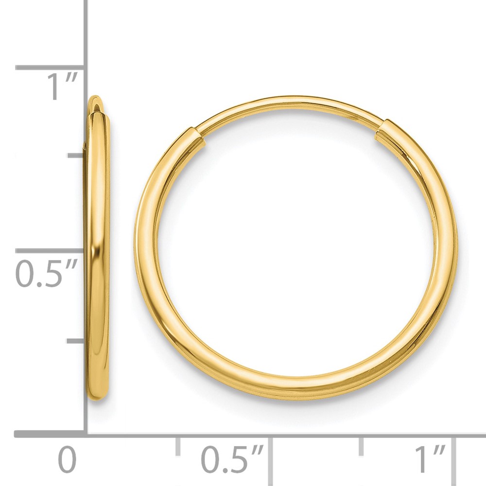 10k Polished Endless Tube Hoop Earrings (10T961)