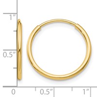 10K Polished Endless Tube Hoop Earrings view 4
