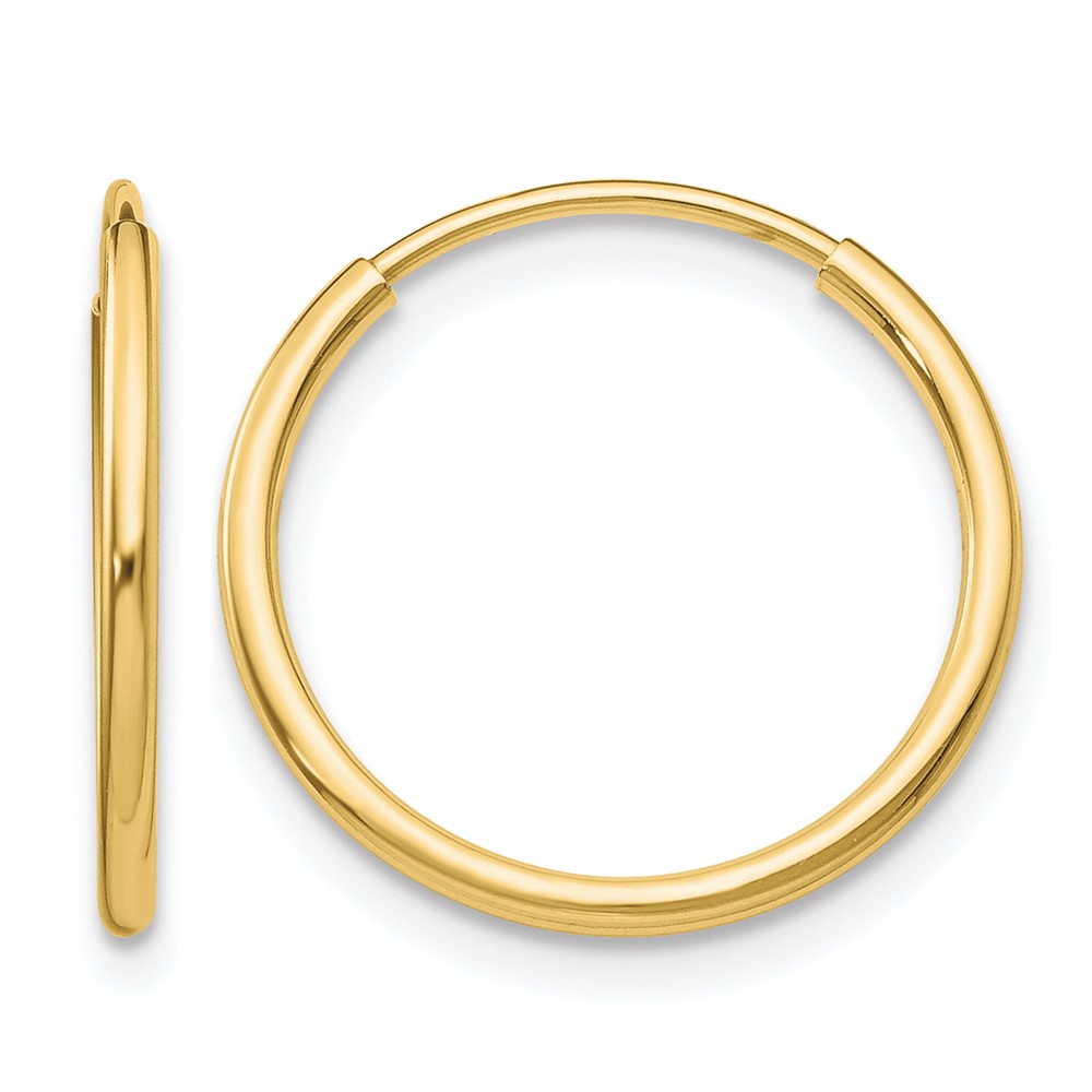 10k Polished Endless Tube Hoop Earrings (10T961)