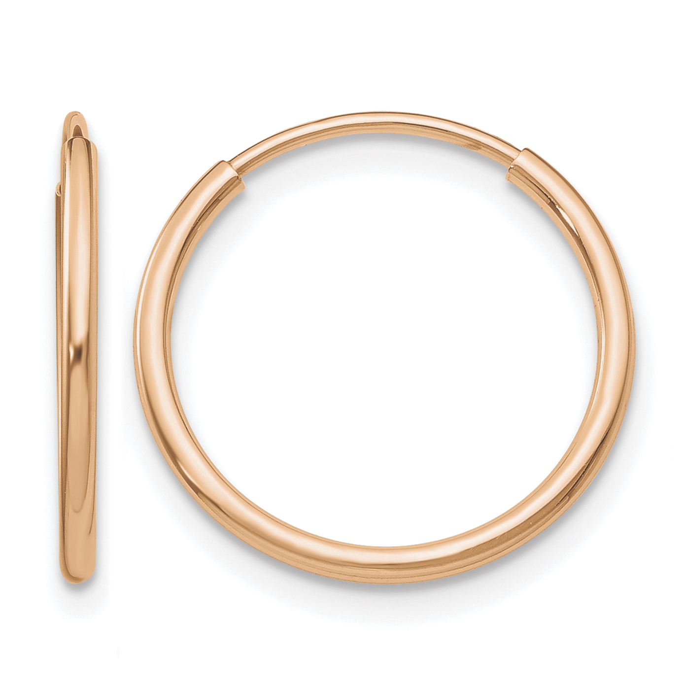 10k Rose Gold Polished Endless Tube Hoop Earrings (10T961R)