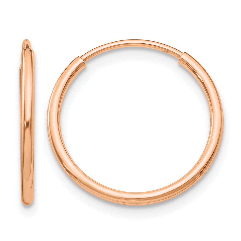 10k Rose Gold Polished Endless Tube Hoop Earrings (10T961R)