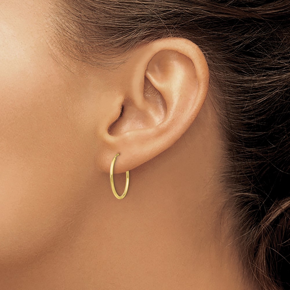 10k Polished Endless Tube Hoop Earrings (10T962)