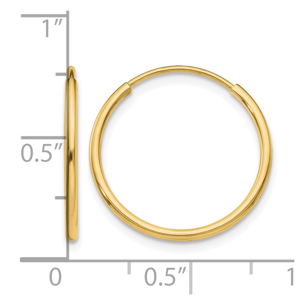 10k Polished Endless Tube Hoop Earrings (10T962)