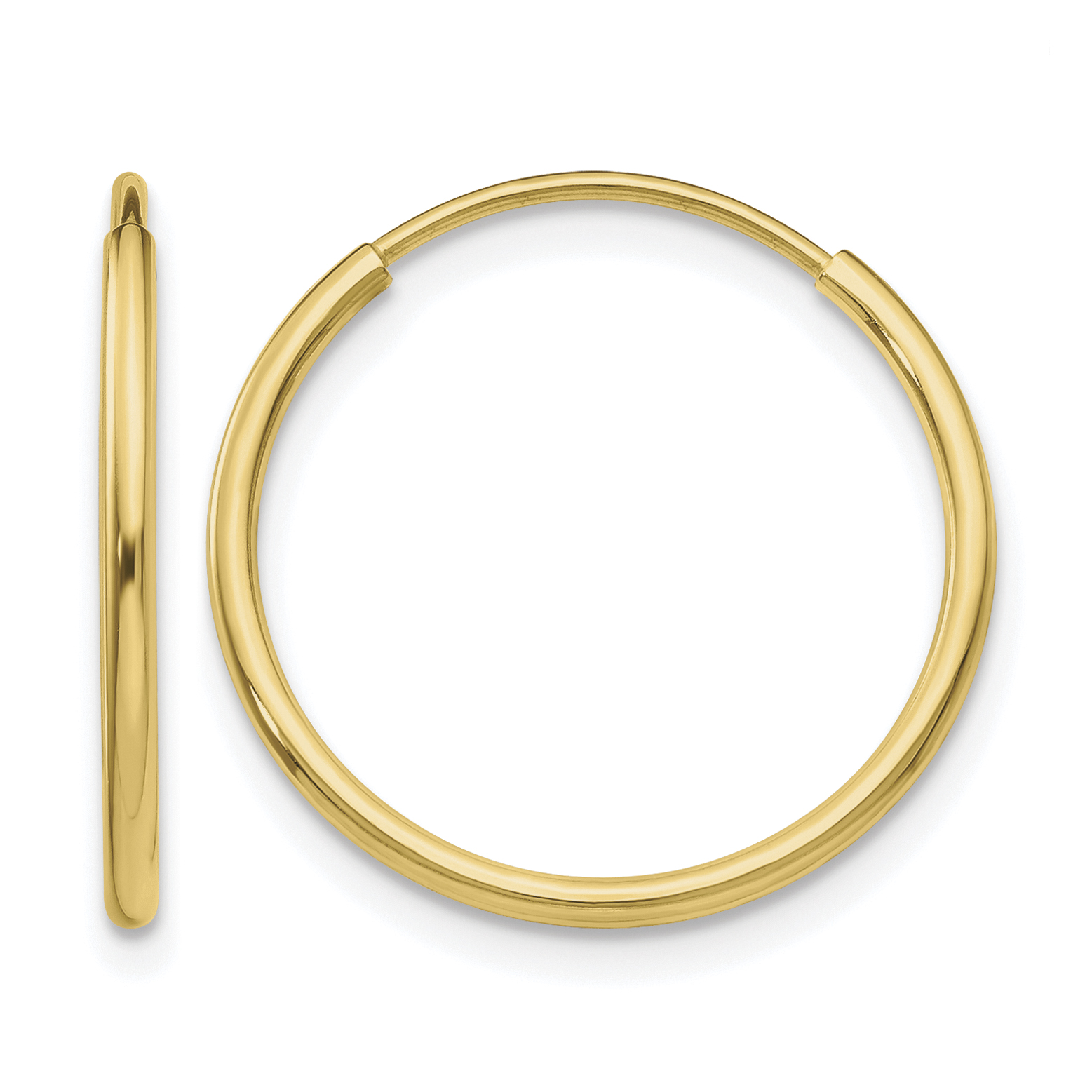10k Polished Endless Tube Hoop Earrings (10T962)