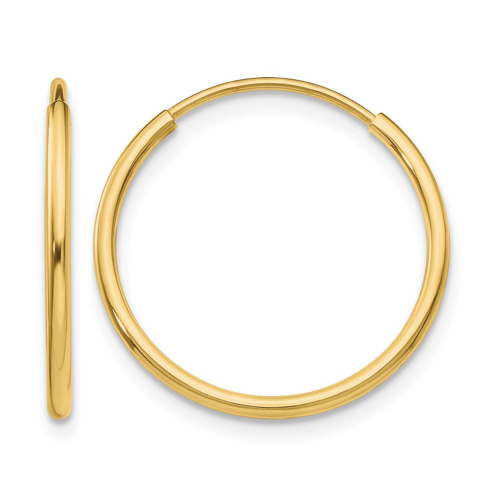 10k Polished Endless Tube Hoop Earrings (10T962)
