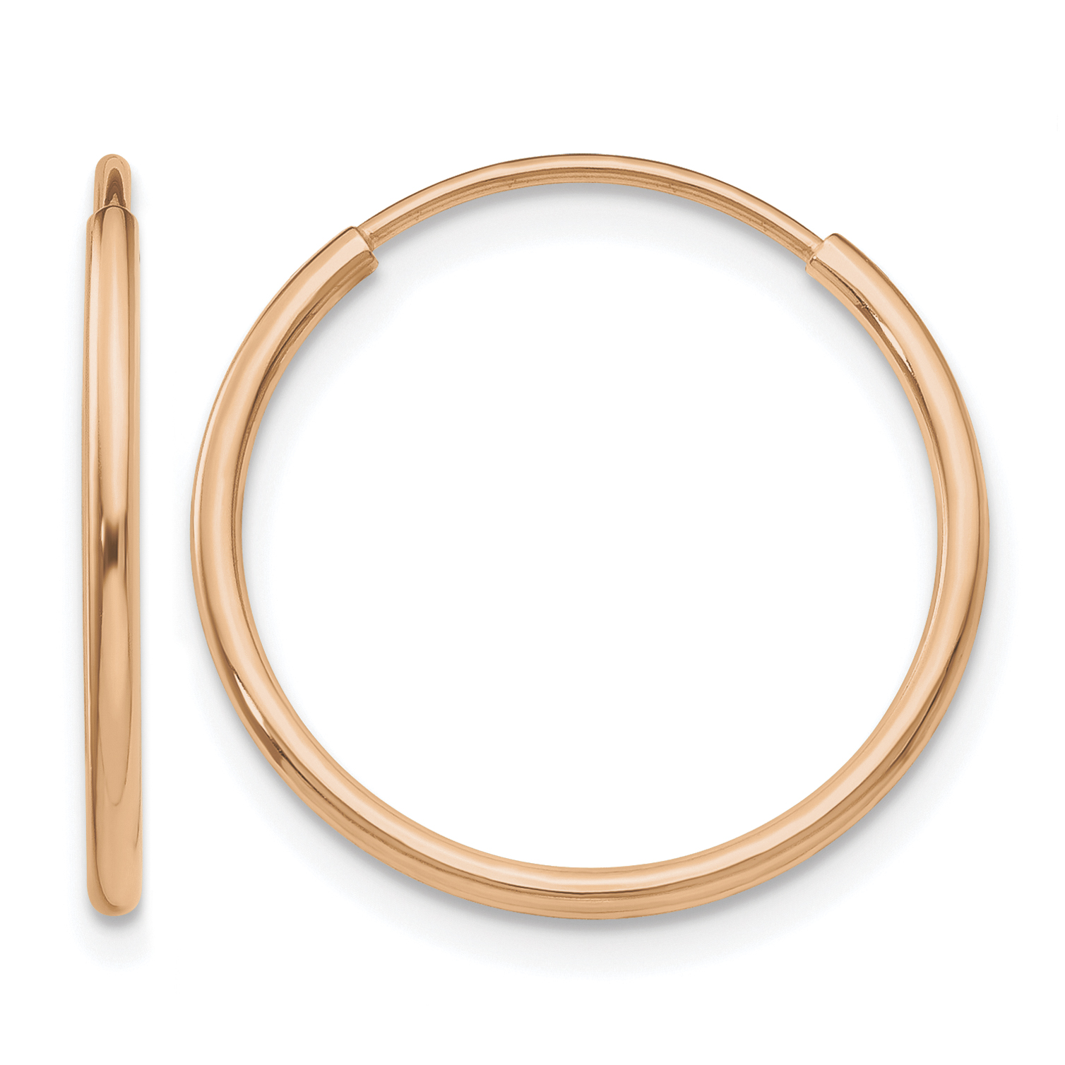 10k Rose Gold Polished Endless Tube Hoop Earrings (10T962R)