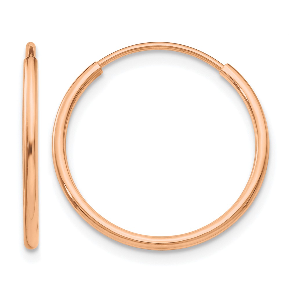 10k Rose Gold Polished Endless Tube Hoop Earrings (10T962R)