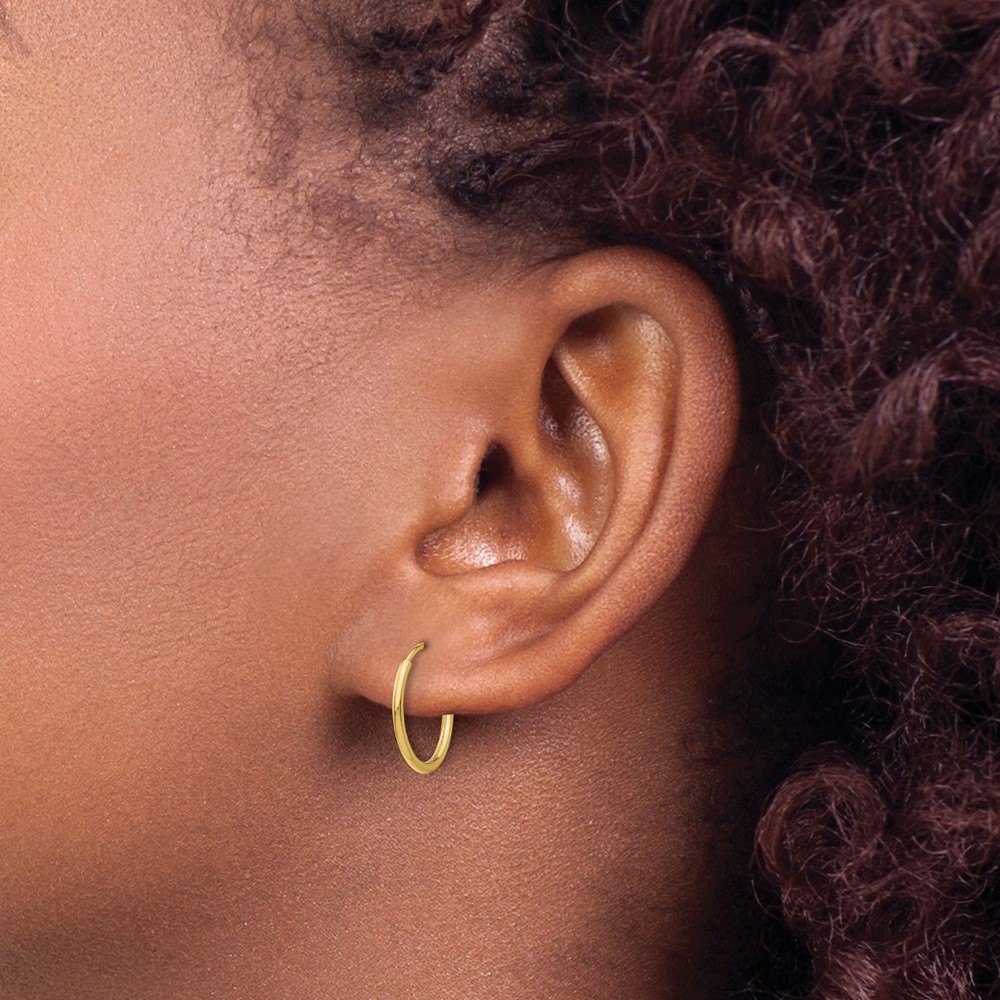 10k Polished Endless Tube Hoop Earrings (10T963)