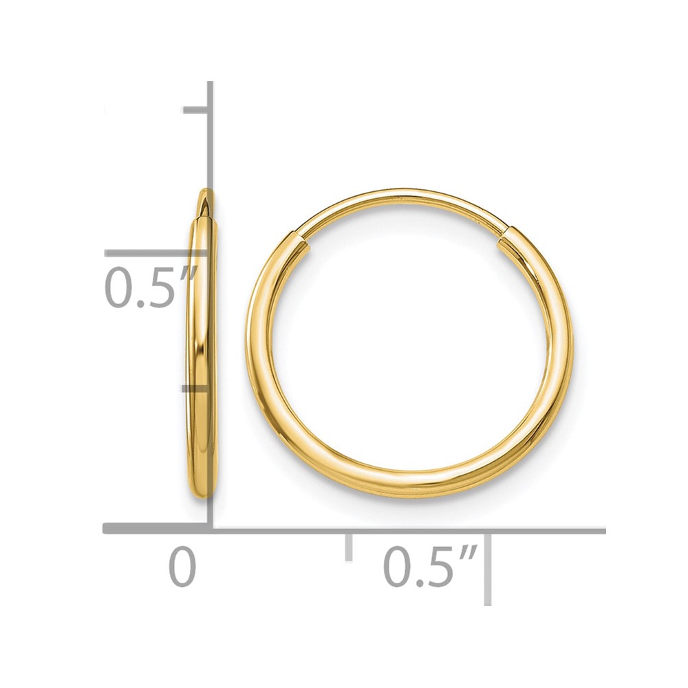 10k Polished Endless Tube Hoop Earrings (10T963)