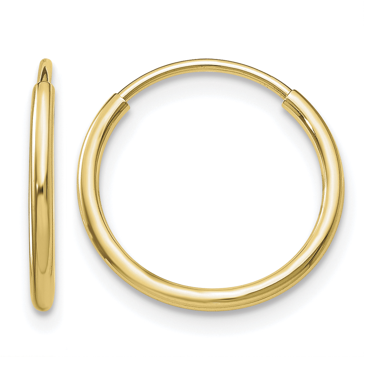 10k Polished Endless Tube Hoop Earrings (10T963)
