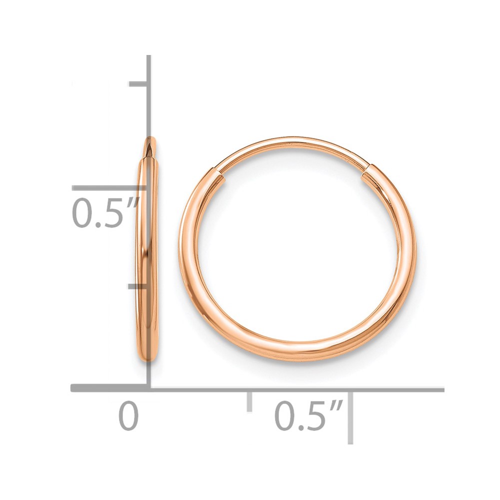 10k Rose Gold Polished Endless Tube Hoop Earrings (10T963R)