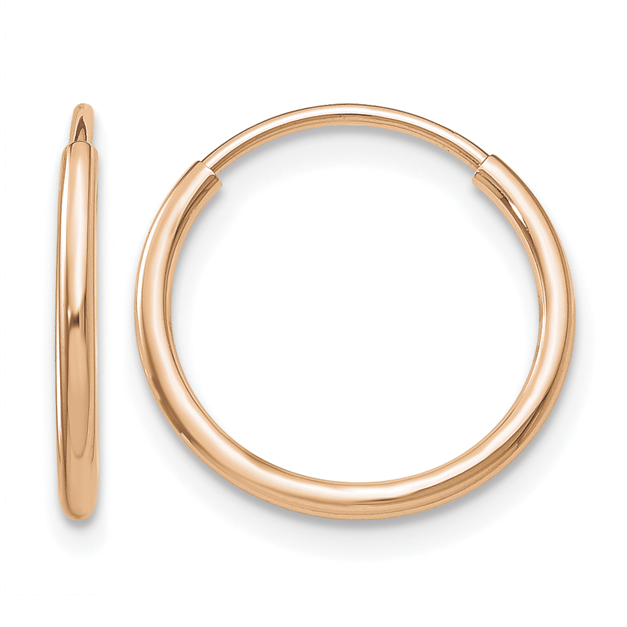 10k Rose Gold Polished Endless Tube Hoop Earrings (10T963R)