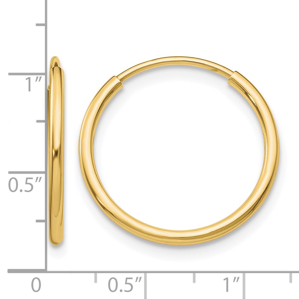 10k Polished Endless Tube Hoop Earrings (10T964)