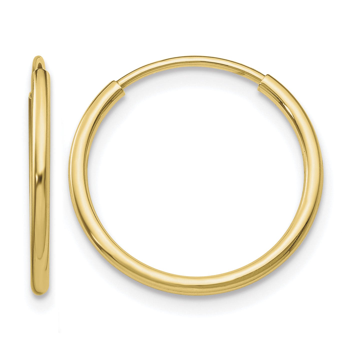 10k Polished Endless Tube Hoop Earrings (10T964)