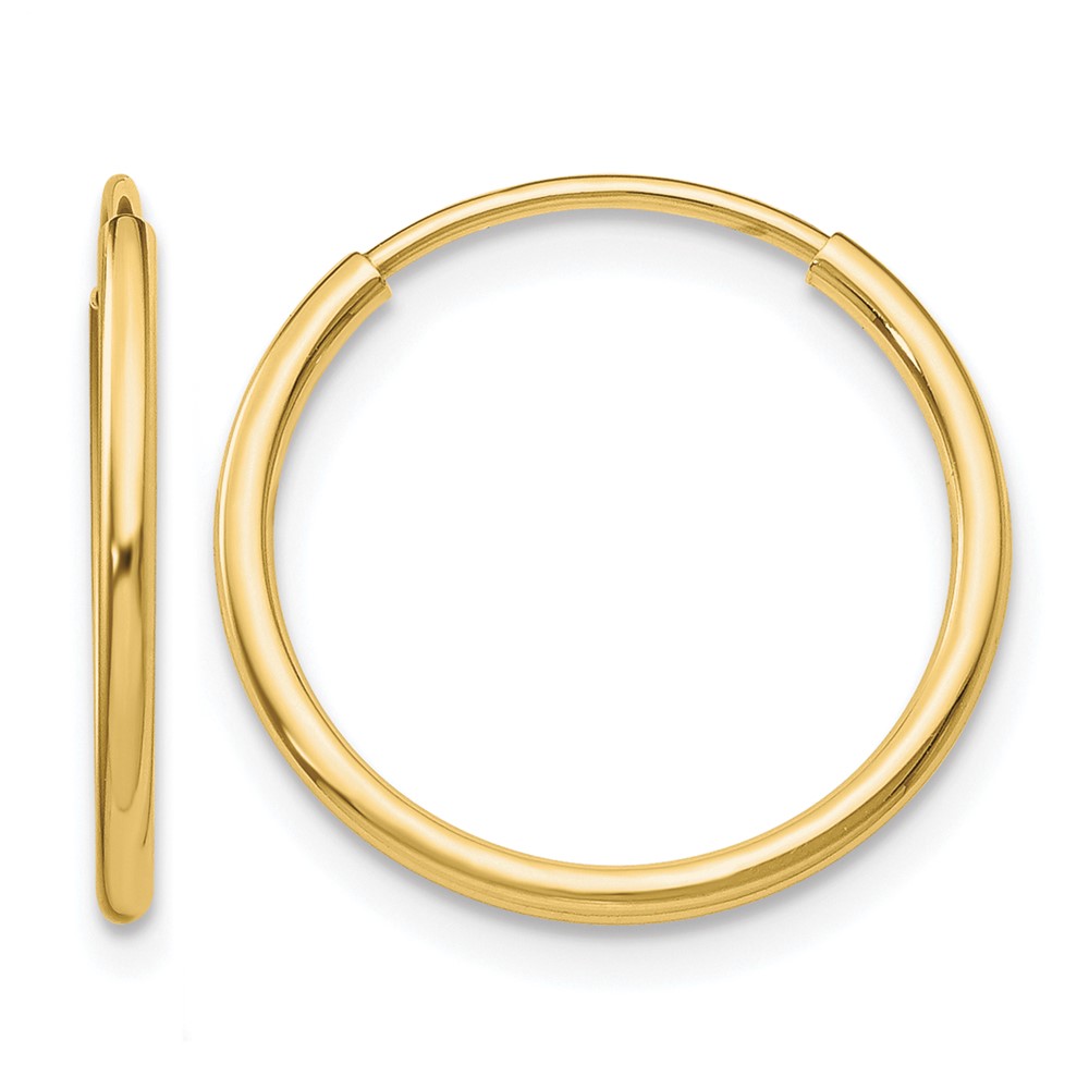 10k Polished Endless Tube Hoop Earrings (10T964)