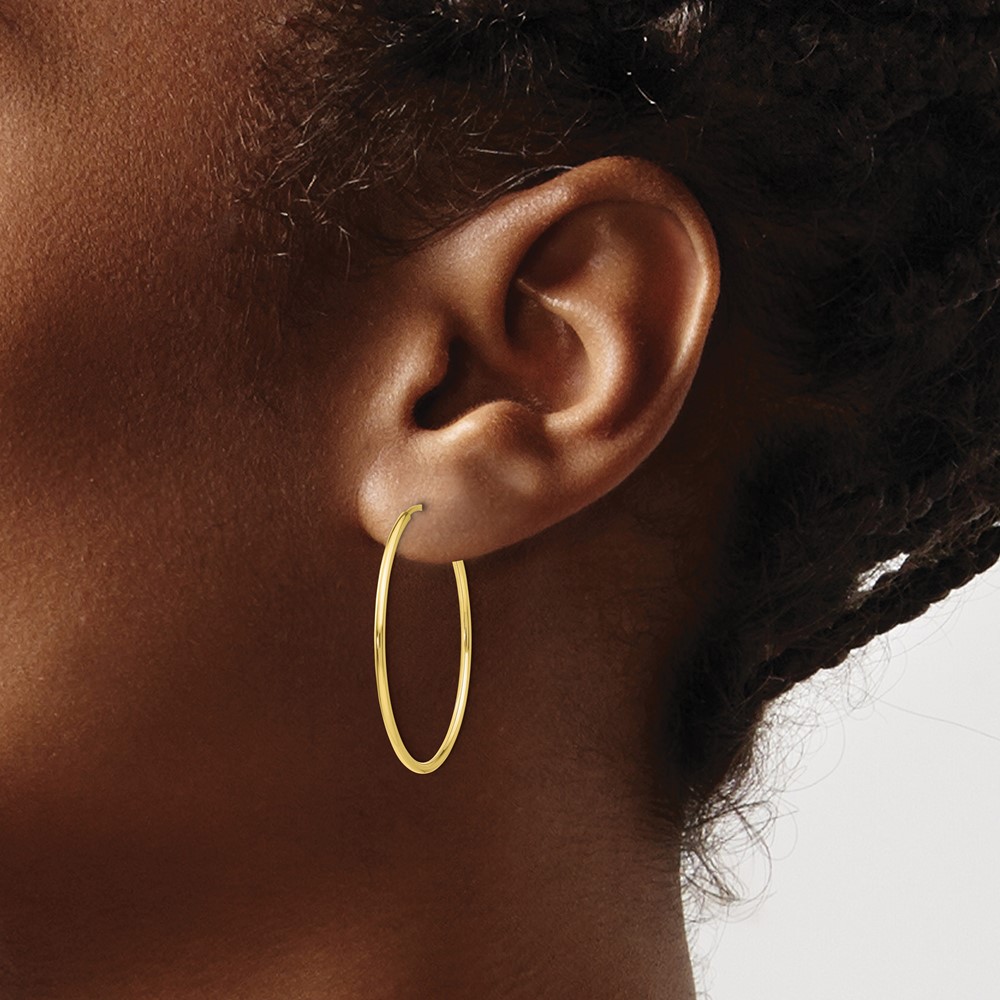 10k Polished Endless Tube Hoop Earrings (10T965)