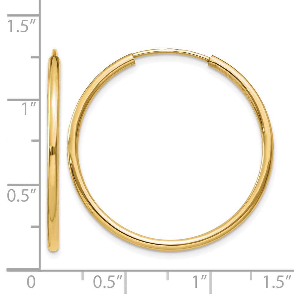10k Polished Endless Tube Hoop Earrings (10T965)