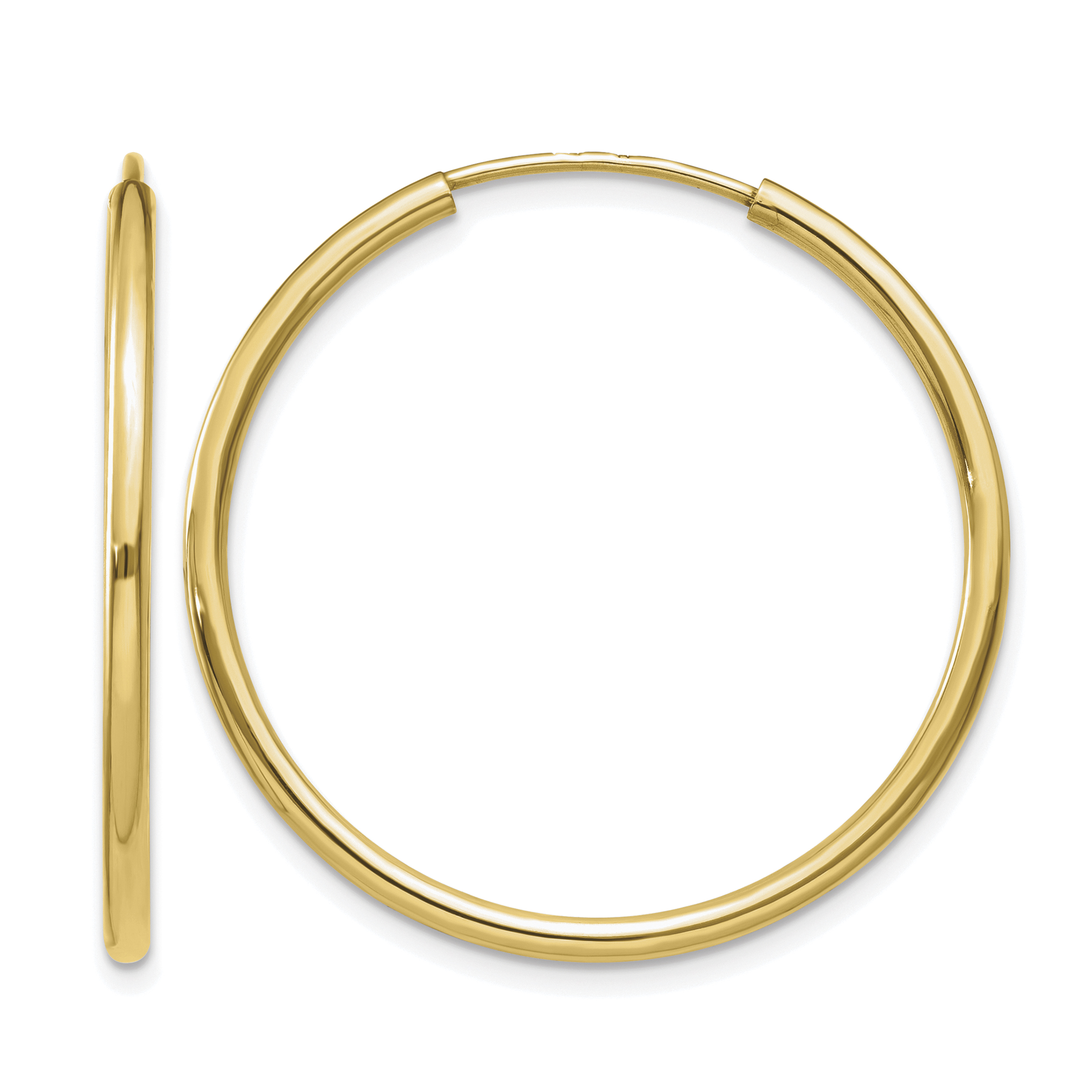 10k Polished Endless Tube Hoop Earrings (10T965)