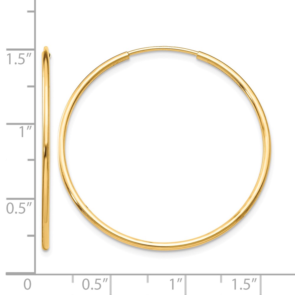 10k Polished Endless Tube Hoop Earrings (10T966)