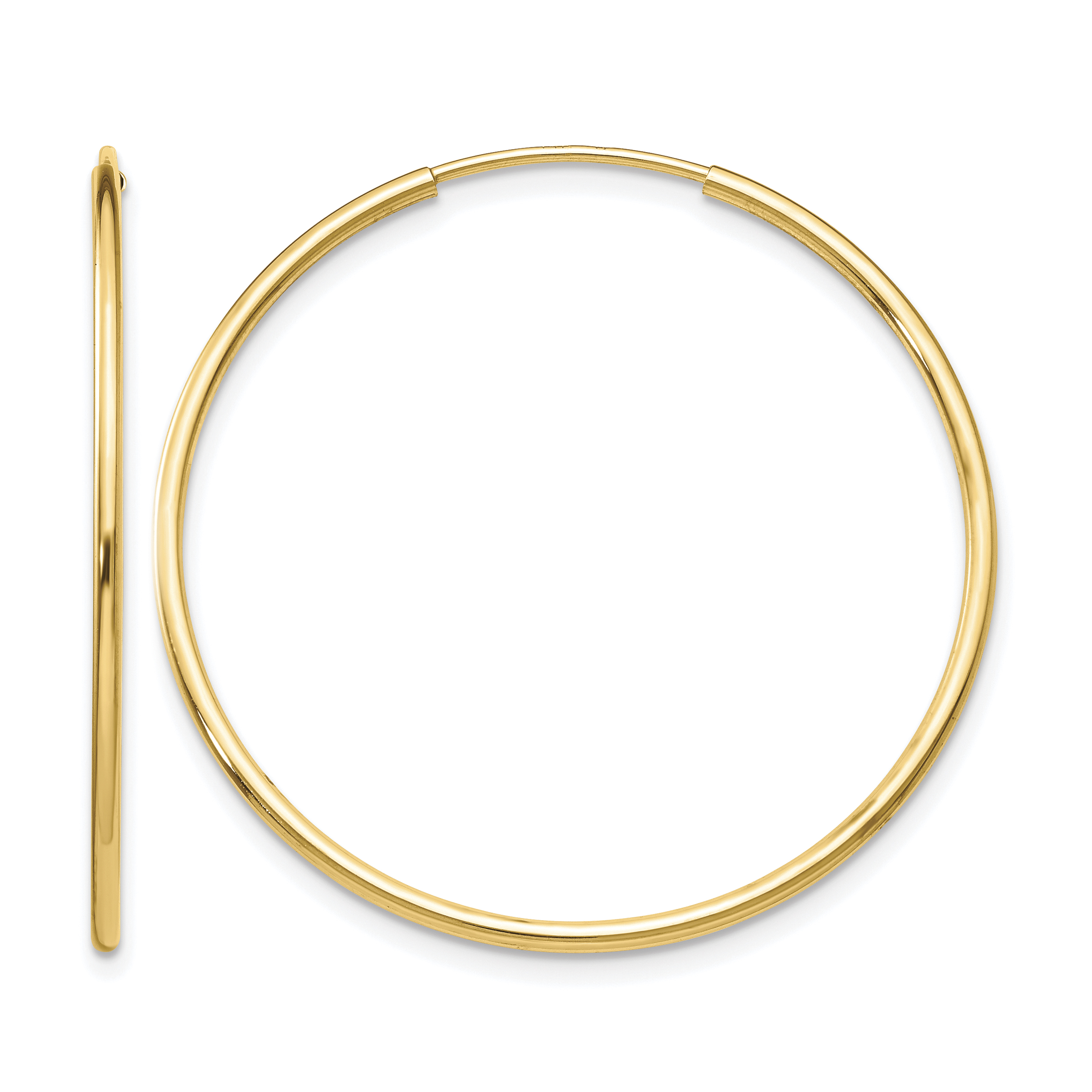 10k Polished Endless Tube Hoop Earrings (10T966)