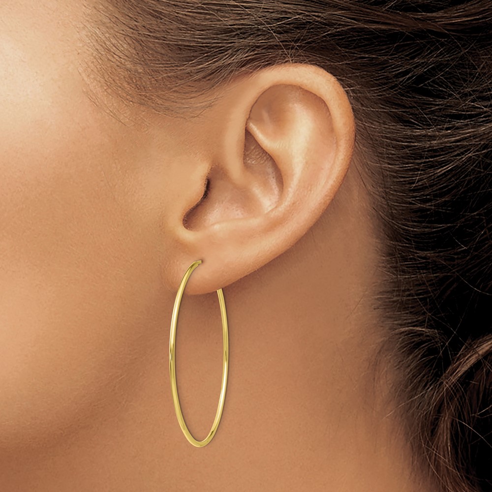 10k Polished Endless Tube Hoop Earrings (10T967)