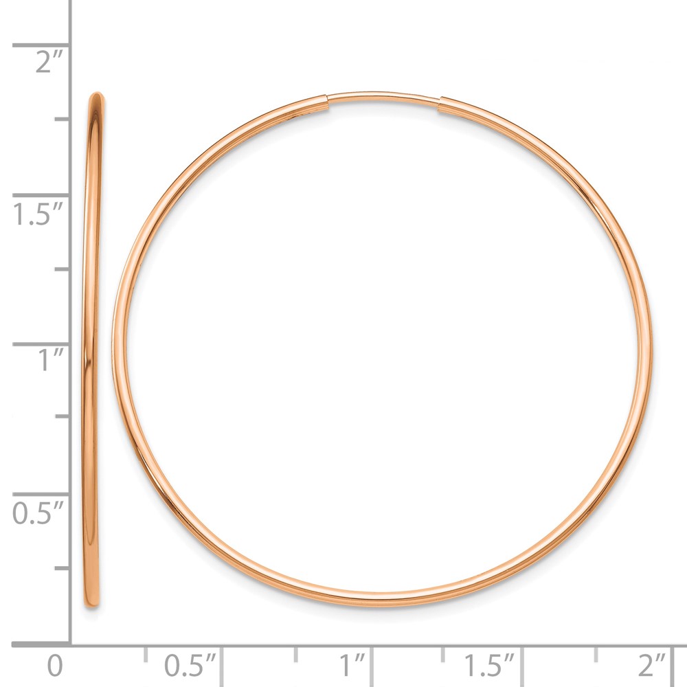 10k Rose Gold Polished Endless Tube Hoop Earrings (10T967R)