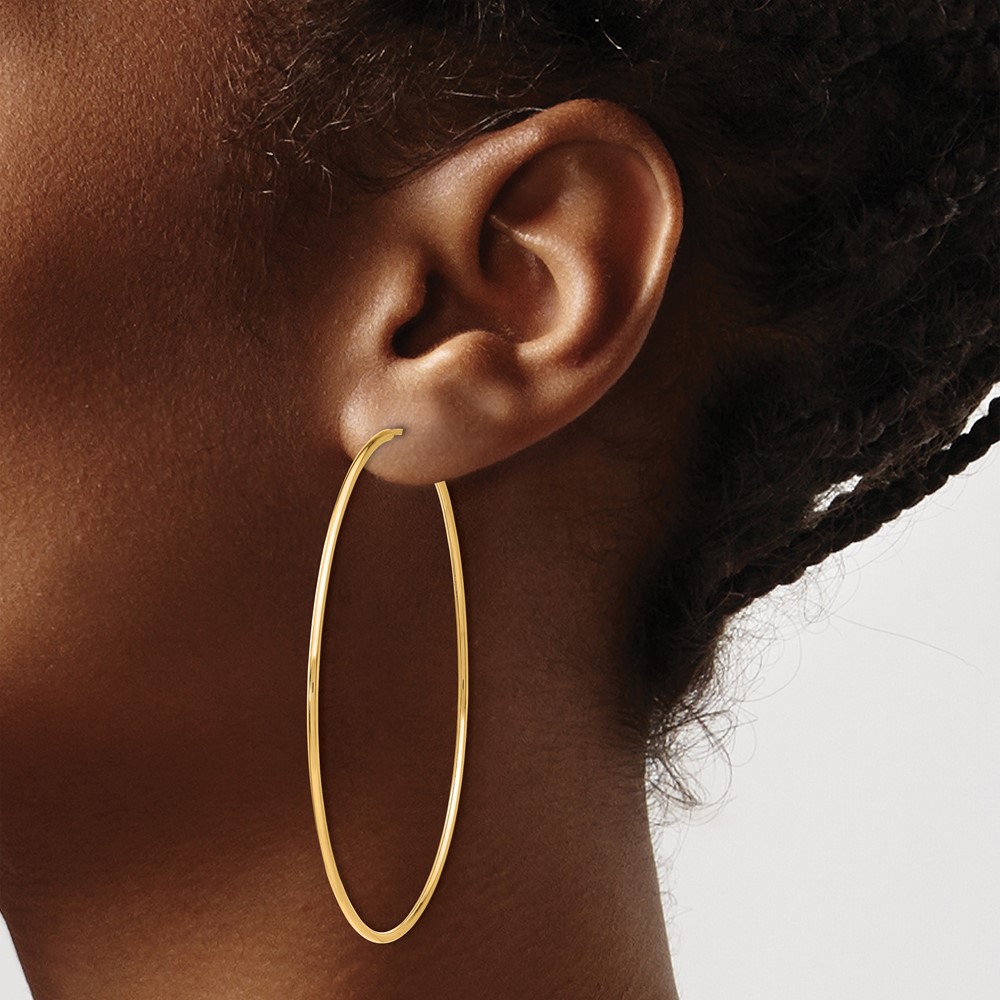 10k Polished Endless Tube Hoop Earrings (10T968)