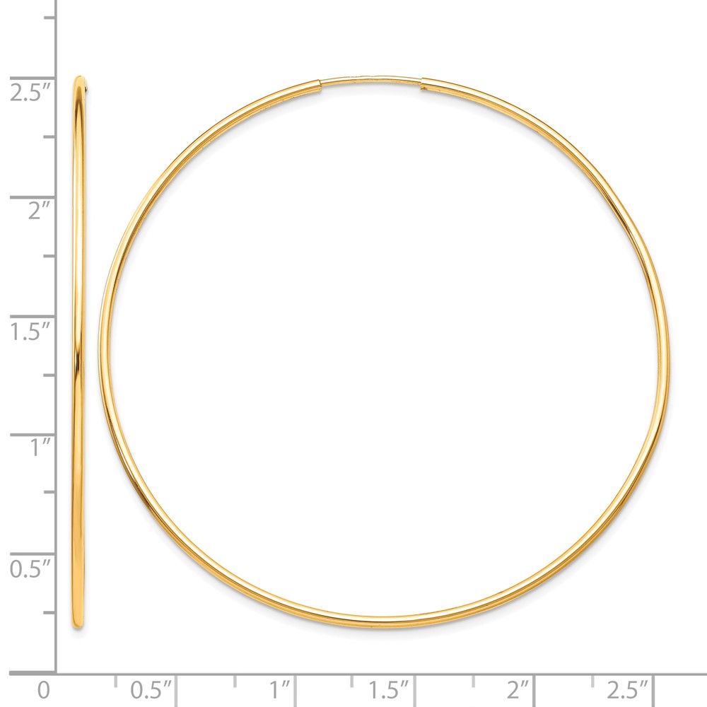 10k Polished Endless Tube Hoop Earrings (10T968)
